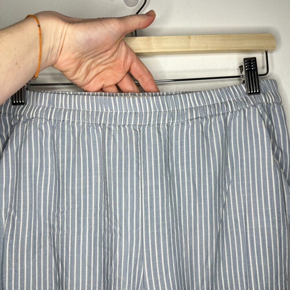 Marine Layer Women Pants Medium Blue White Tencel Stripe Pull On Pockets Stretch - Picture 4 of 16